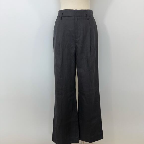 Reformation Alex Linen Pants Pleated-Front Wide Leg High Rise 4 Petite NWT - Picture 4 of 11